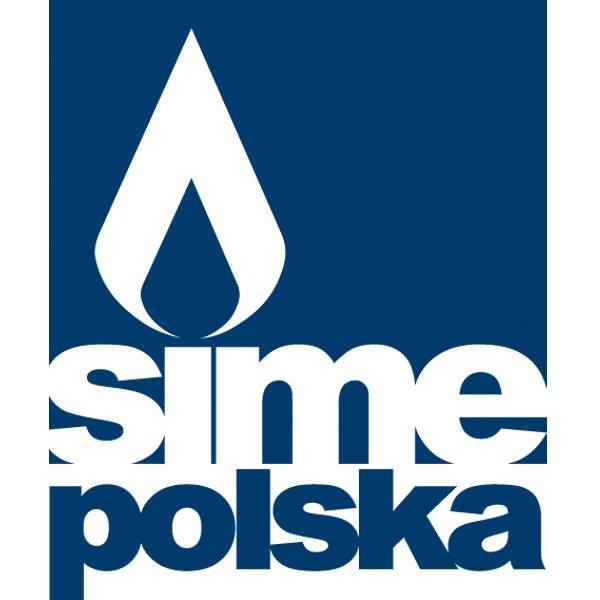 Niebieskie logo z napisem SIME POLSKA