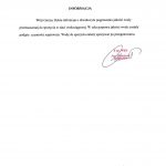 Biała kartka z informacją o tymczasowym pogorszeniu jakości wody.