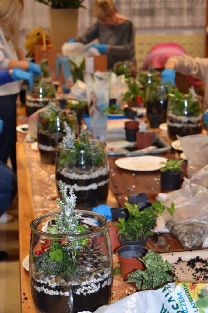 25 listopada Gminny Ośrodek Kultury zorganizował warsztaty dla dorosłych„Las w słoiku” podczas których uczestnicy dowiedzieli się , jak stworzyć swój własny mały ekosystem.