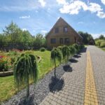 dom chodnik zielen niebo