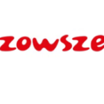 Logo Mazowsze w czerwieni na białym tle. Obok, napis dla straży pożarnych i liczba 2025 w czerni. Prosty, przejrzysty design.