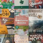 717139253_1051484677549158_3462837276985754837_n Dziewięć kolorowych okładek książek ułożonych w trzech rzędach. Różnorodne motywy: postacie, krajobrazy, ilustracje. Dominują barwy pastelowe, zielone, czerwone i brązowe.